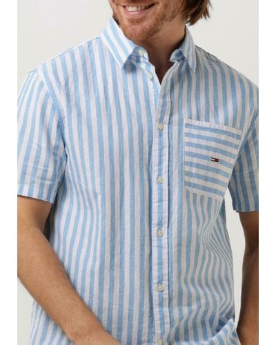 Tommy Hilfiger Casual-oberhemd Tjm Rlx Ss Stripe Linen Shirt - Blau