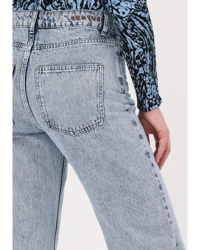 Gestuz Straight Leg Jeans Tanergz Hw 90's Straight Slit Jeans - Blau