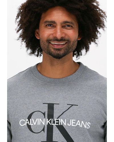 Calvin Klein Sweatshirt Iconic Monogram Crewneck - Grau