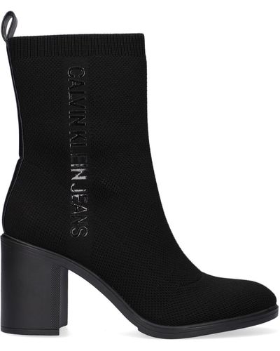 Calvin Klein Stiefeletten Block Heel Mid - Schwarz