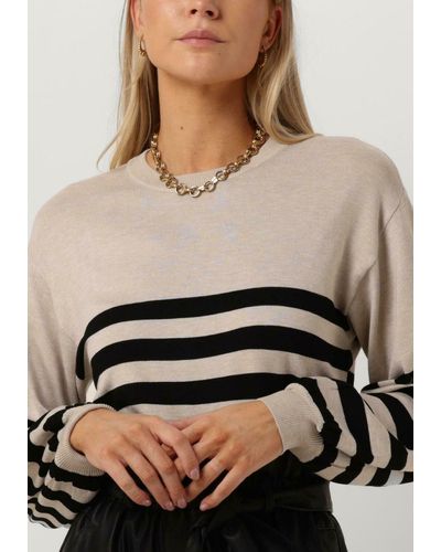 Minus Pullover Perla Striped Knit Pullover - Natur