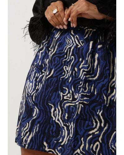 Another Label Minirock Fleurine Wavey Skirt - Blau