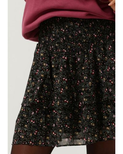 Colourful Rebel Minirock Noela Mini Flower Mini Layer Skirt - Schwarz