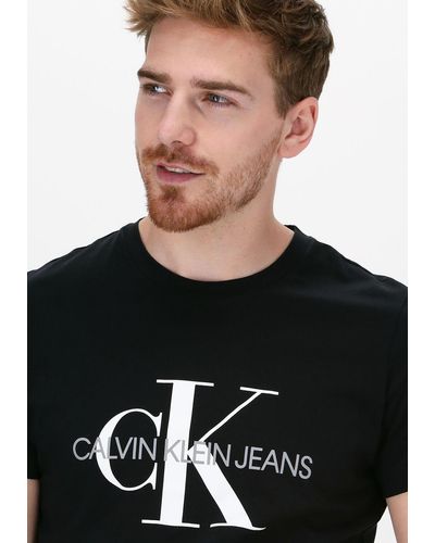 Calvin Klein T-shirt Iconic Monogram Ss Slim Tee - Schwarz