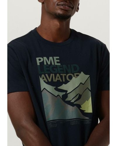 PME LEGEND T-shirt Short Sleeve R-neck Single Jersey - Blau