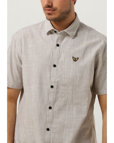 PME LEGEND Casual-oberhemd Short Sleeve Shirt Yarn Dyed Stripe - Natur