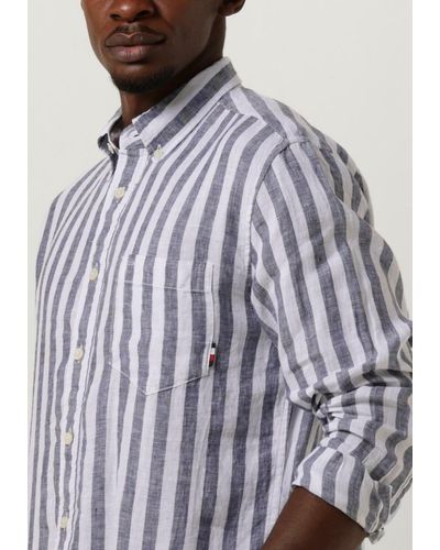 Tommy Hilfiger Casual-oberhemd Breton Linen Stripe Cf Shirt Blau/weiß