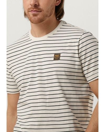 PME LEGEND T-shirt Short Sleeve R-neck Yd Melange Striped Jersey Nicht-gerade - Grau