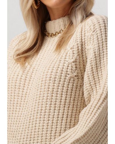 Second Female Pullover Aya Knit T-neck - Natur