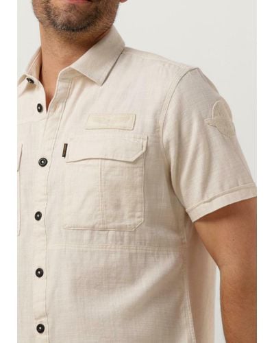 PME LEGEND Casual-oberhemd Short Sleeve Shirt Ctn Slub Nicht-gerade - Natur
