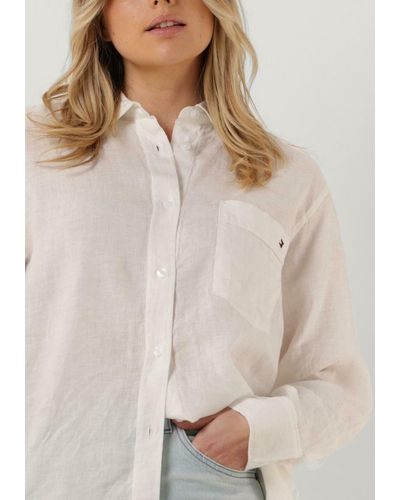 Tommy Hilfiger Bluse Linen Oversized Shirt Ls - Natur