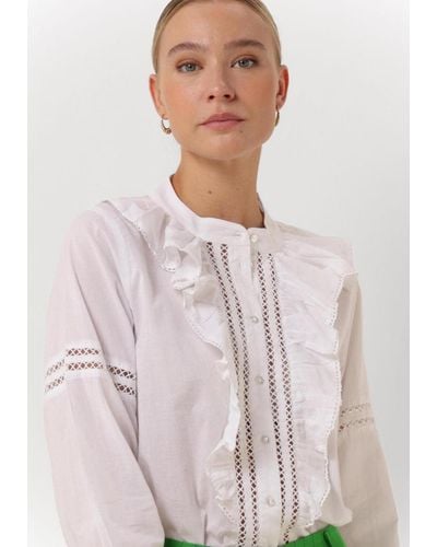 Lolly's Laundry Bluse Rikshaw Shirt Nicht-gerade - Weiß