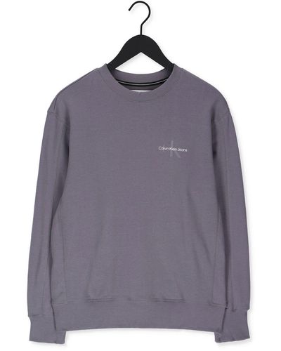 Calvin Klein Sweatshirt Monogram Logo Hoodie - Grau