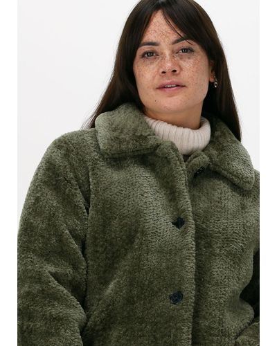 Another Label Fake-fur-jack Moussy Coat - Grün