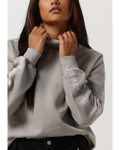 Calvin Klein Pullover Logo Tape Sleeves Roll Neck - Grau