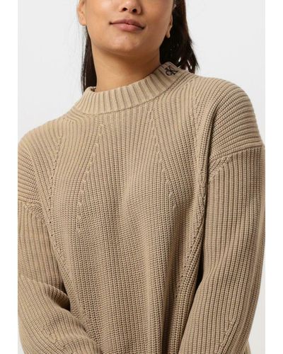 Calvin Klein Minikleid WAshed Chunky Sweater Dress - Natur