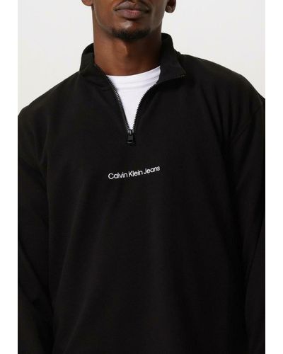 Calvin Klein Sweatshirt Instit Half Zip Ottoman Tee - Schwarz
