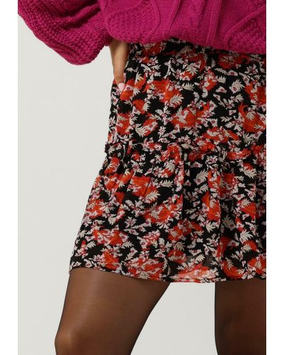 Colourful Rebel Minirock Hannah Paisley Flower Boho Skirt - Rot