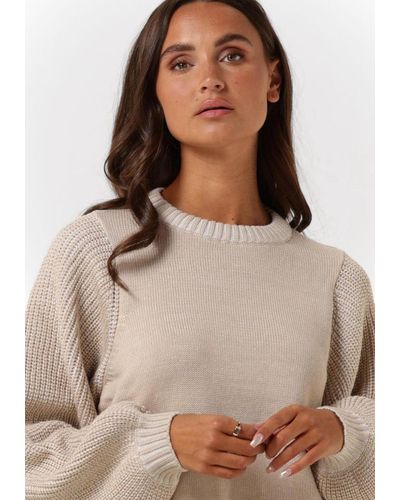 Another Label Sweatshirt Ulla Knitted Pull L/s - Natur