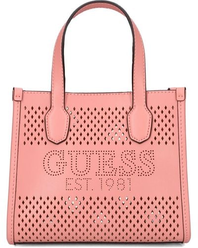 Guess Handtasche Katey Perf Mini Tote - Grau