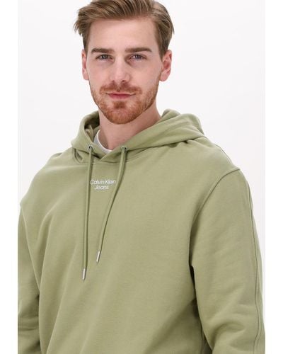 Calvin Klein Sweatshirt Stacked Logo Hoodie Men - Schwarz