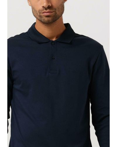 Calvin Klein Polo-shirt Smooth Cotton Slim Ls Polo - Blau