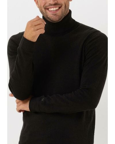 Cast Iron Rollkragenpullover Turtleneck Cotton Heather Plated - Schwarz