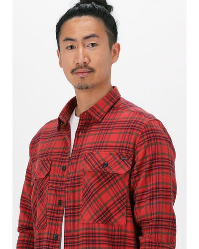 Dstrezzed Casual-oberhemd Shirt With Pockets Indigo Chec - Rot