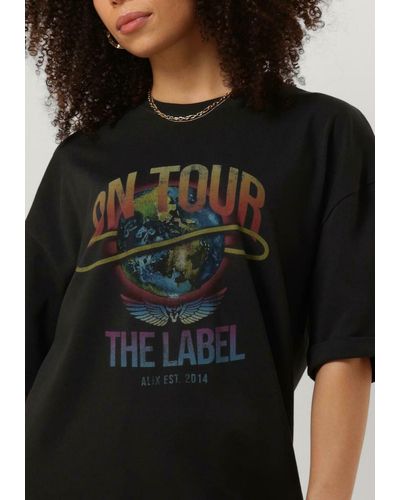 Alix The Label Minikleid Ladies Knitted On Tour T-shirt Dress - Schwarz