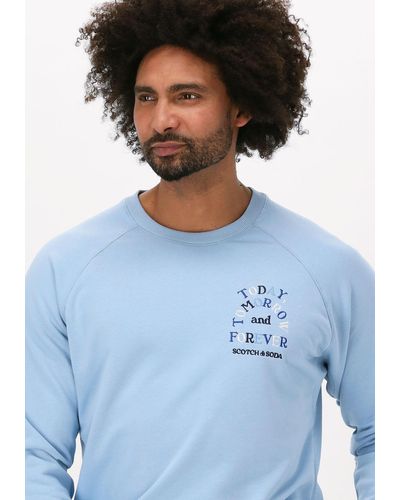 Scotch & Soda Sweatshirt EmbroideRed Raglan Crew-neck S - Blau