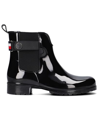 Tommy Hilfiger Gummistiefel Ankle Rainboot Metal Detail - Schwarz