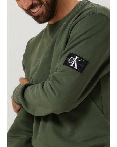 Calvin Klein Sweatshirt Badge Crew Neck - Grün