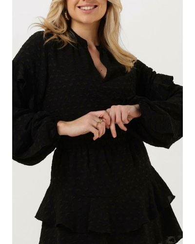 Refined Department Bluse Milaya Woven Ruffle Blouse - Schwarz