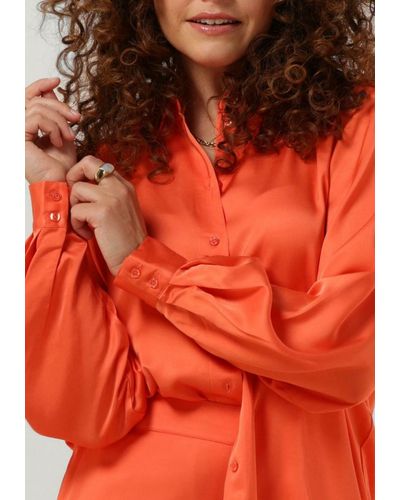 SELECTED Bluse Slffranziska Ls Satin - Orange