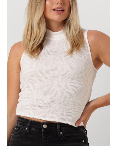 Guess Top Sl Avalon Mock Neck Top - Weiß