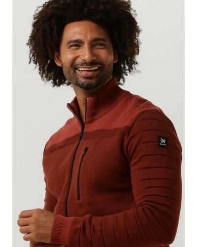 Vanguard Strickjacke Zip Jacket Cotton Bonded - Rot