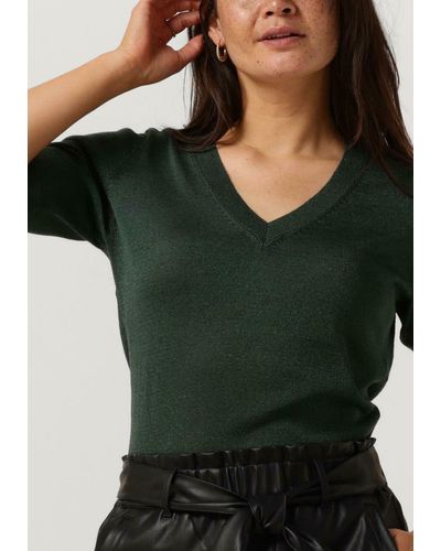 Minus Top Milla V-neck Knit T-shirt - Grün