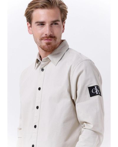 Calvin Klein Overshirt Monologo Badge Relaxed Shirt - Weiß