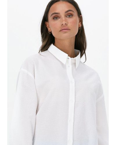 My Essential Wardrobe Bluse Luna Anne Long Shirt - Weiß