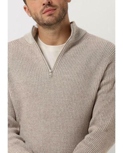 Calvin Klein Pullover Badge Plated Half Zip Sweater - Grau