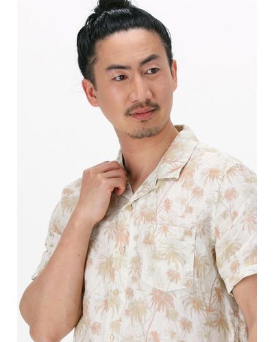 Dstrezzed Casual-oberhemd Resort Shirt S/s Aqua Palm Linen - Mehrfarbig