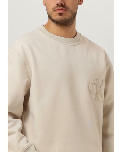 Calvin Klein Sweatshirt Ck Chenille Crew Neck Nicht-gerade - Natur