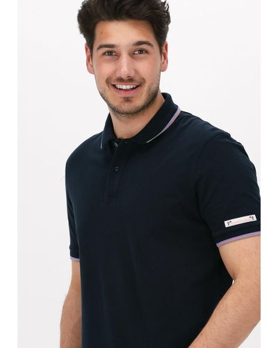 Scotch & Soda Polo-shirt Pique Polo With Tipping - Blau