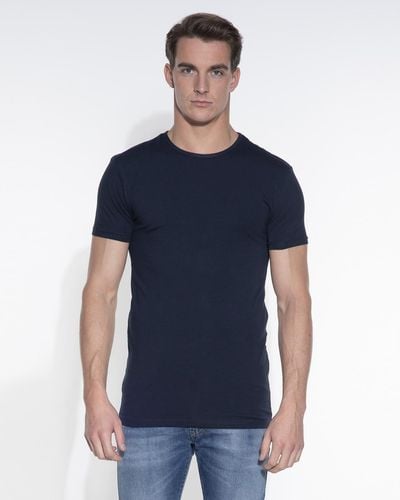 Garage Slim Fit T-shirt Ronde Hals - Blauw