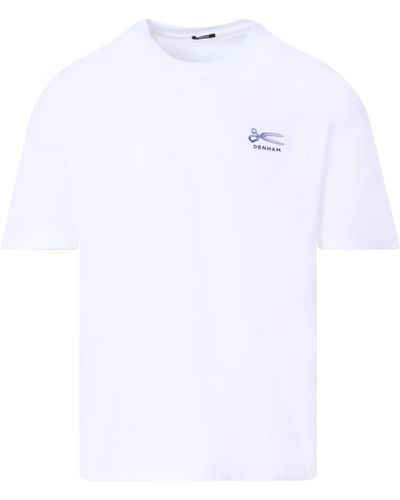 Denham Snip Box T-shirt Km - Wit