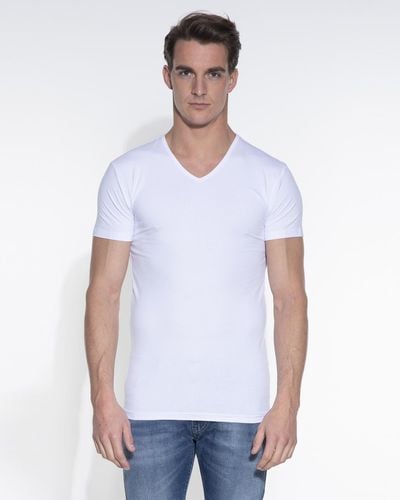 Garage Slim Fit T-shirt V-hals - Wit