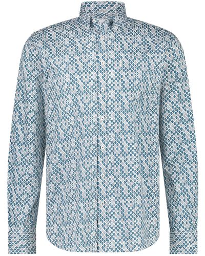 State Of Art Casual Overhemd Lm - Blauw
