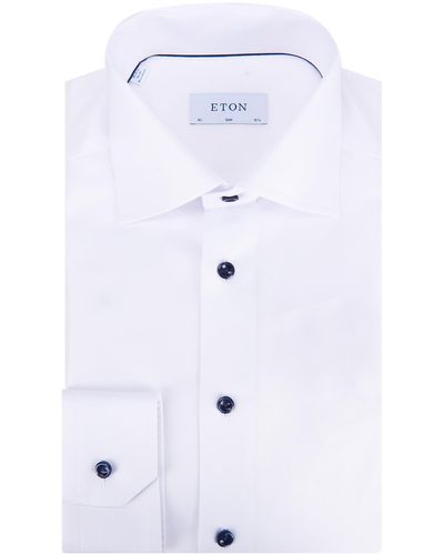 Eton Slim Fit Overhemd Lm - Wit