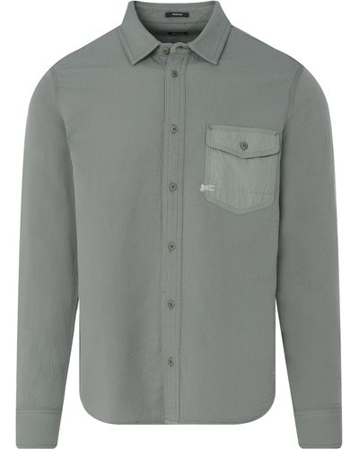 Denham Worker Reg Casual Overhemd Lm - Grijs