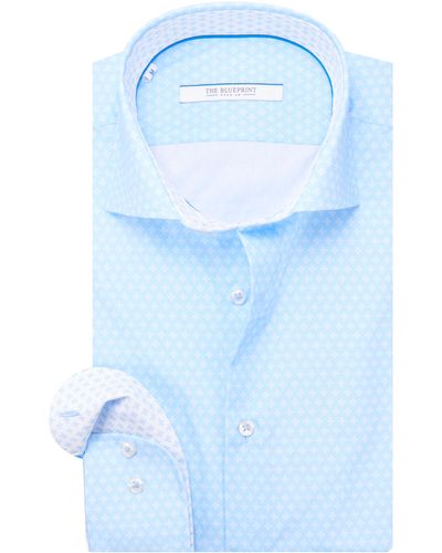 The BLUEPRINT Premium Casual Overhemd Lm - Blauw